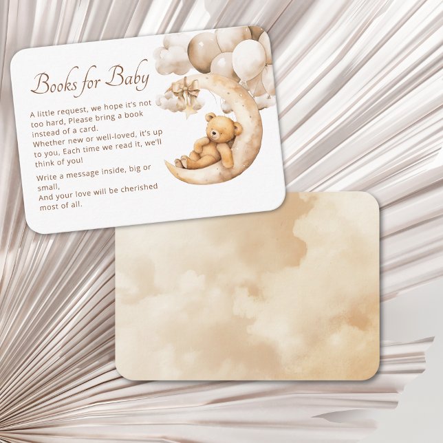 Cute Teddy Bear Over the Moon Books for Baby  Enclosure Card (Creator Uploaded)