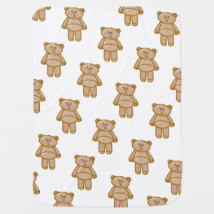 Cute Teddy Bear Pattern Baby Blanket
