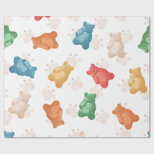 Cute Teddy Bear Pattern Colorful  Wrapping Paper