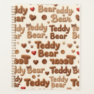 Cute Teddy Bear Pattern Spiral Notebook & Journal