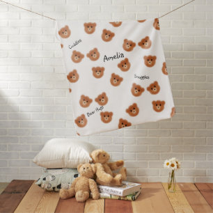Cute teddy bear Personalized Baby Blanket