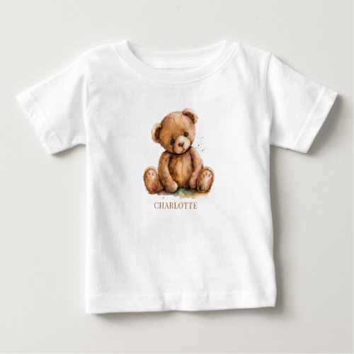 Cute Teddy Bear Personalized Baby T_Shirt
