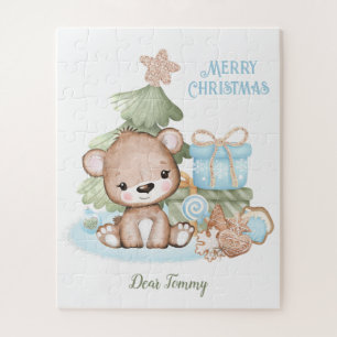 Cute Teddy Bear Personalized Christmas Jigsaw Puzzle