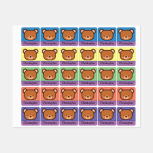 Cute Teddy Bear Personalized Labels
