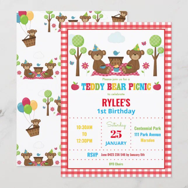 cute-teddy-bear-picnic-1st-birthday-party-boy-girl-invitation-zazzle