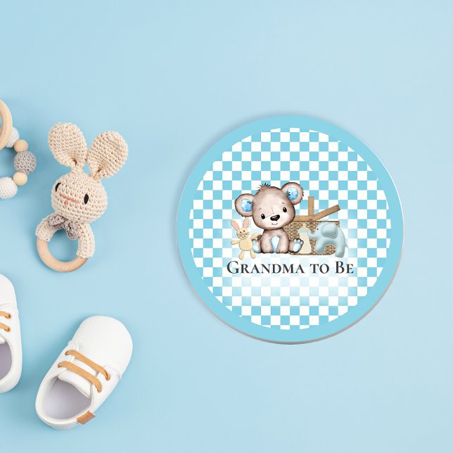 Cute Teddy Bear Picnic Baby Shower Personalized Button (Creator Uploaded)
