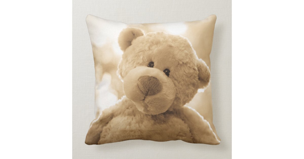 Cute Teddy Bear Pillow | Poetry on the Back | Zazzle.com