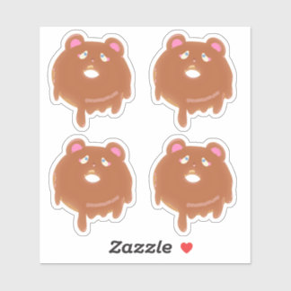 Cute Teddy Bear Pink Donut Custom Sticker