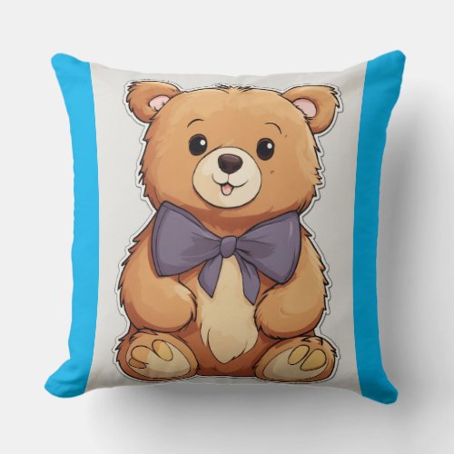 Cute teddy bear printed Throw Pillow