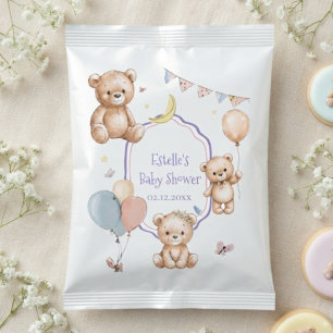 Cute Teddy Bear Purple Watercolor Moon Butterfly Margarita Drink Mix