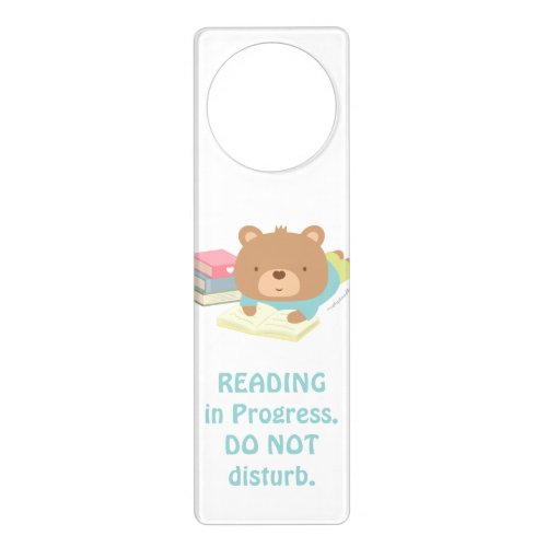 Cute Teddy Bear Reading in Progress Door Hanger