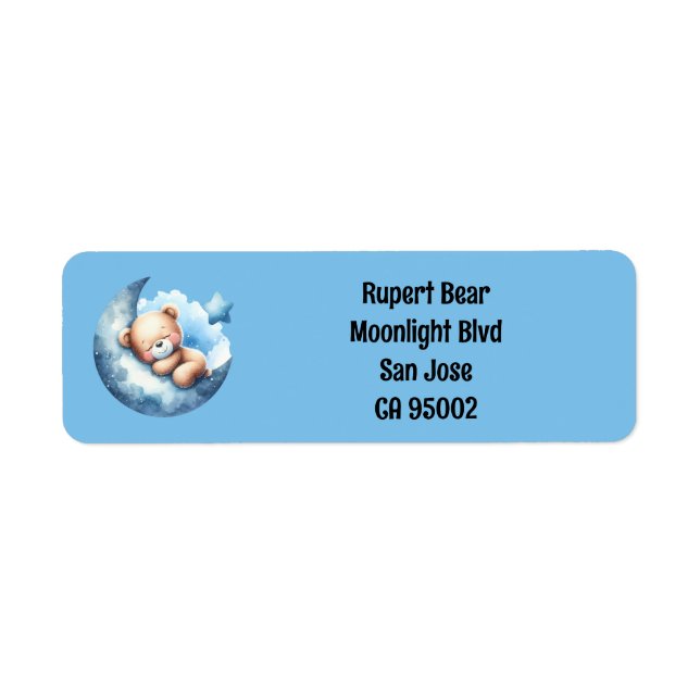 Cute teddy bear return address label (Front)