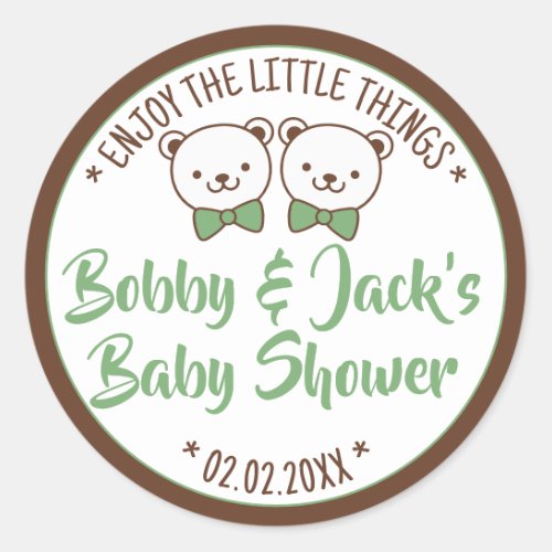 Cute Teddy Bear Rustic Nostalgic Baby Shower Gifts Classic Round Sticker