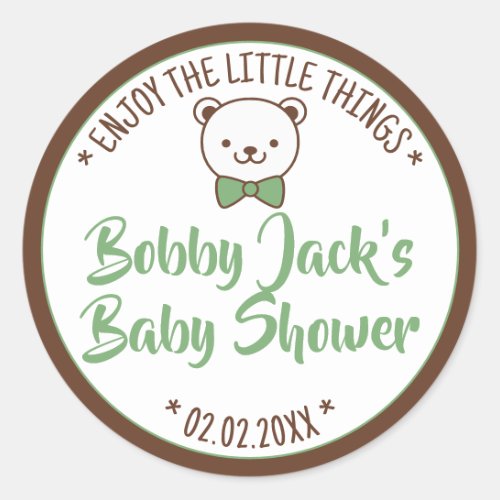 Cute Teddy Bear Rustic Nostalgic Baby Shower Gifts Classic Round Sticker