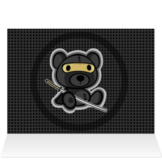 cute teddy bear samurai warrior card 01 (Inside Horizontal (Top))