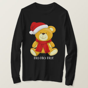 Cute Teddy Bear Santa Mens Long Sleeve T-Shirt