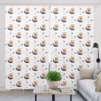 Cute Teddy Bear Sitting On Moon White Nursery