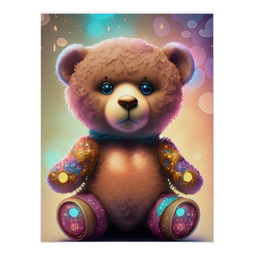Cute Teddy bear sitting Poster