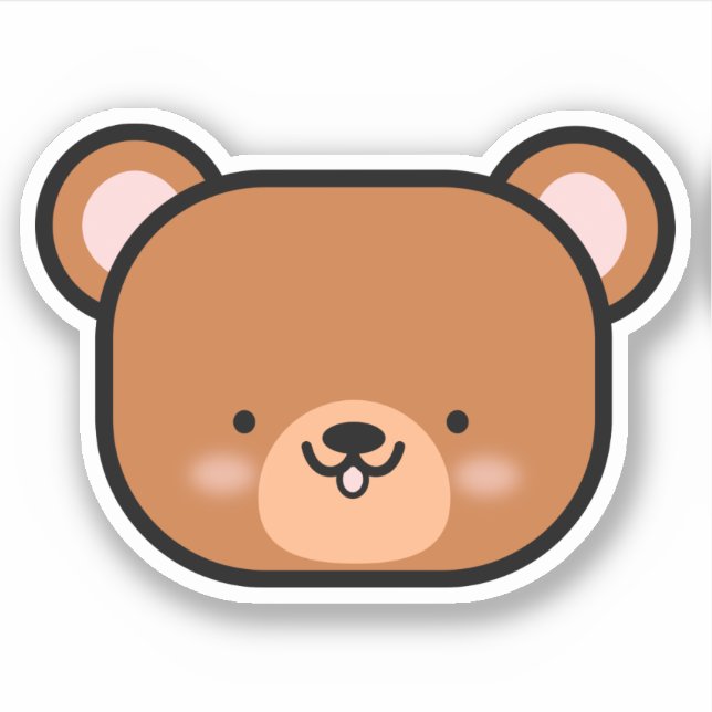 Cute Teddy Bear Sticker (Front)