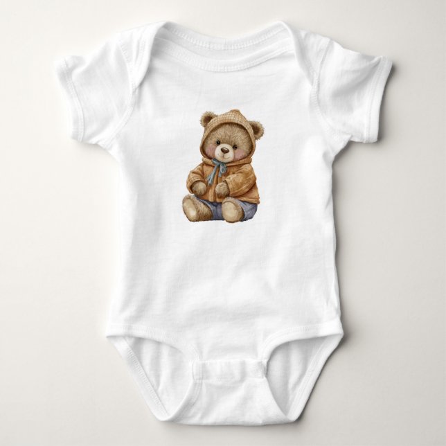 Cute Teddy bear T-shirt for kids  Baby Bodysuit (Front)