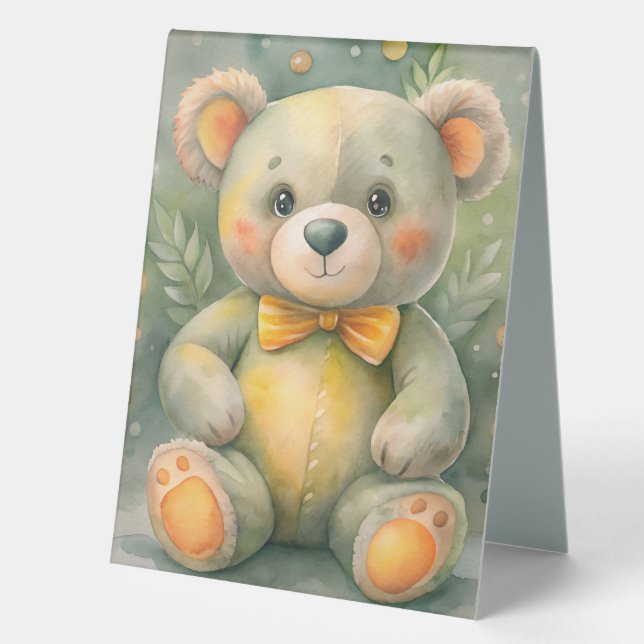 Cute Teddy Bear Table Tent (Front)