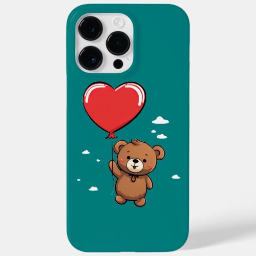 Cute Teddy Bear Teal Case_Mate iPhone 14 Pro Max Case