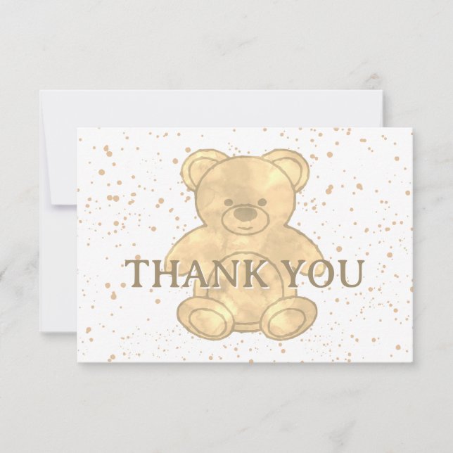 Cute Teddy Bear Thank You Card (Front)