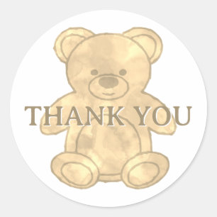 Cute Teddy Bear Thank You Classic Round Sticker