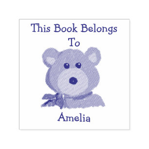Cute Teddy Bear This Book Belongs To Self-inking Stamp