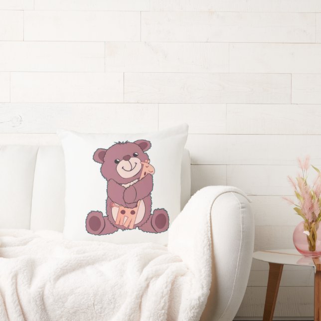 Cute Teddy Bear Throw Pillow (Couch)