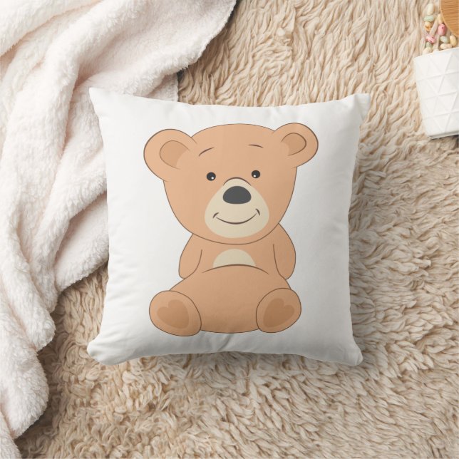Cute Teddy Bear  Throw Pillow (Blanket)