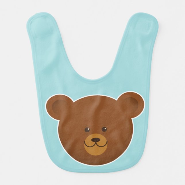 Cute Teddy Bear Toon Baby Bibs (Front)