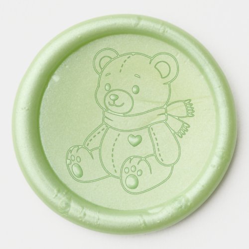 Cute Teddy Bear Toy with Scarf Wax Seal Sticker