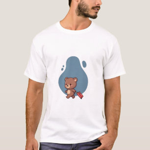 Cute Teddy Bear Traveler Illustration T-Shirt