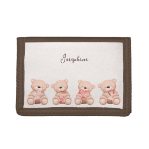 Cute Teddy Bear Tri-fold Wallet