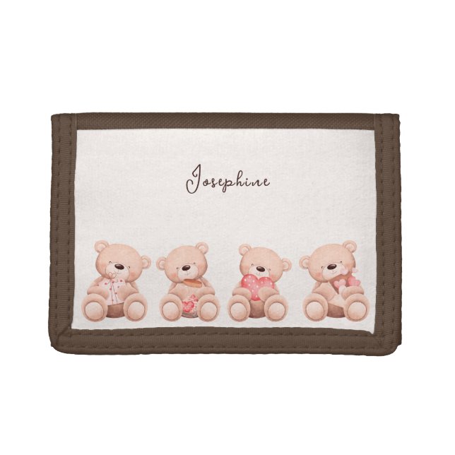 Cute Teddy Bear  Trifold Wallet (Front)