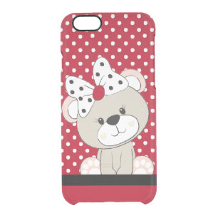 cute teddy bear clear iPhone 6/6S case