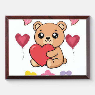 Cute Teddy Bear Valentine Award Plaque