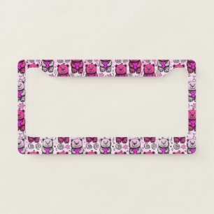 Cute Teddy Bear Valentine Pattern License Plate Frame