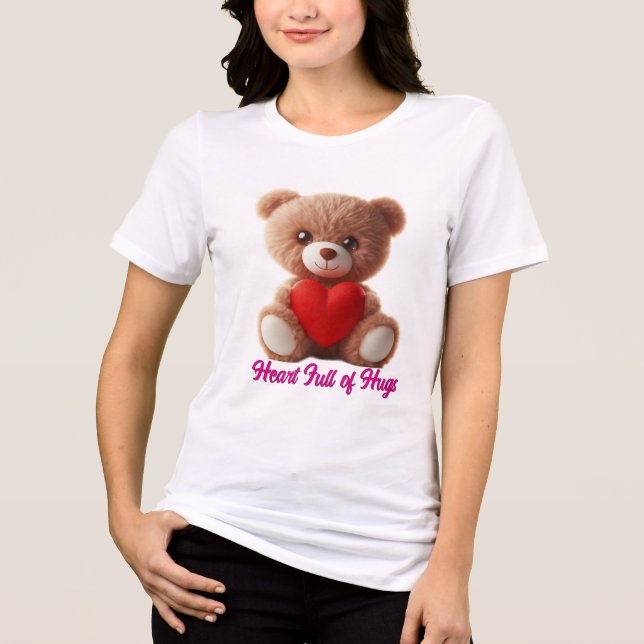 Cute Teddy Bear Valentine Tri-Blend Shirt (Front)