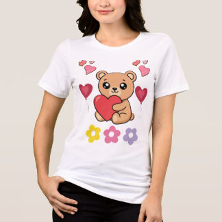 Cute Teddy Bear Valentine Tri-Blend Shirt