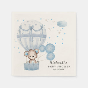 Cute teddy bear with Air Hot Balloon Napkins