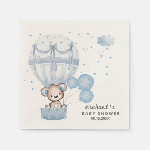 Cute teddy bear with Air Hot Balloon  Napkins