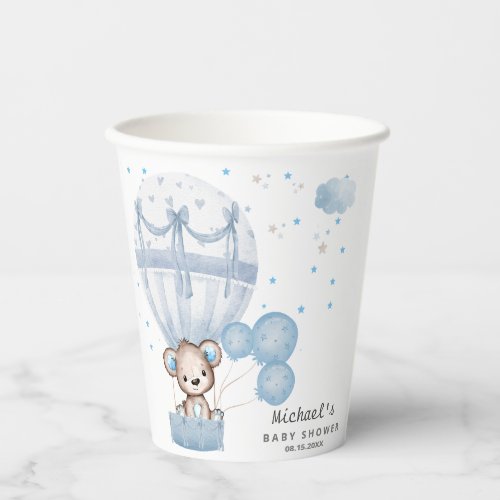 Cute teddy bear with Air Hot Balloon   Paper Cups
