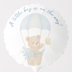 Cute Teddy Bear with Balloon Parachute Baby Shower