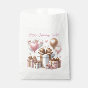 Cute Teddy Bear with Balloons and Gifts Favor Bag