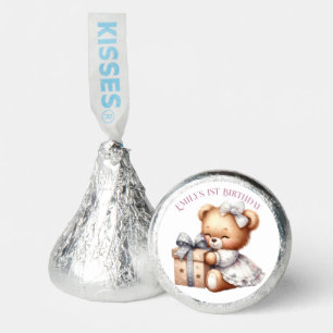 Cute Teddy Bear with Balloons and Gifts Hershey®'s Kisses®