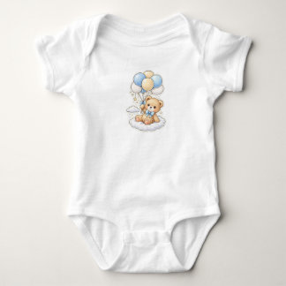 Cute Teddy Bear with Balloons Baby Bodysuit | Swee