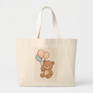 Cute Teddy Bear with Balloons Baby & Kids Gift Large Tote Bag