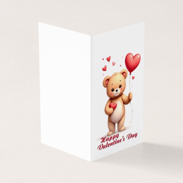 Cute Teddy Bear with Heart – Happy Valentine’s Day (Outside)